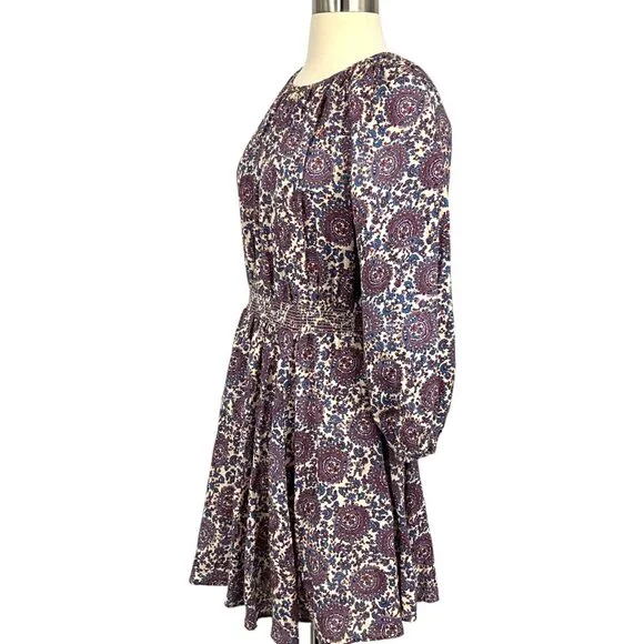 J. Crew Palermo Smocked Waist Mini Dress Floral Bouquet Linen Size Small S - Picture 5 of 16